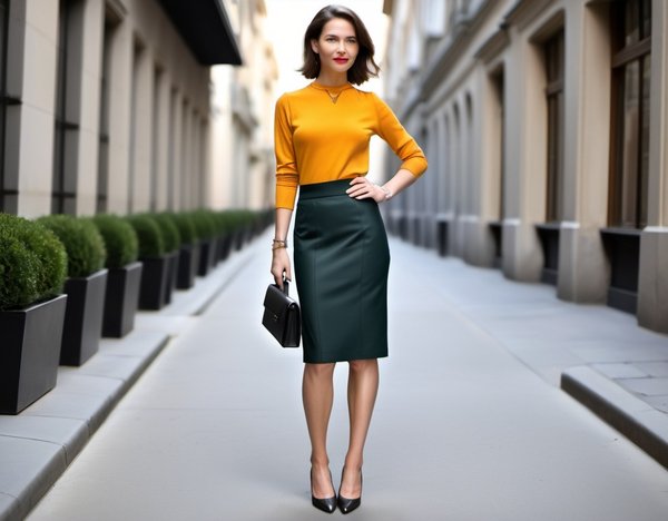 Guide Élégant : Allier Jupes Crayon et Talons Bas pour un Style Raffiné