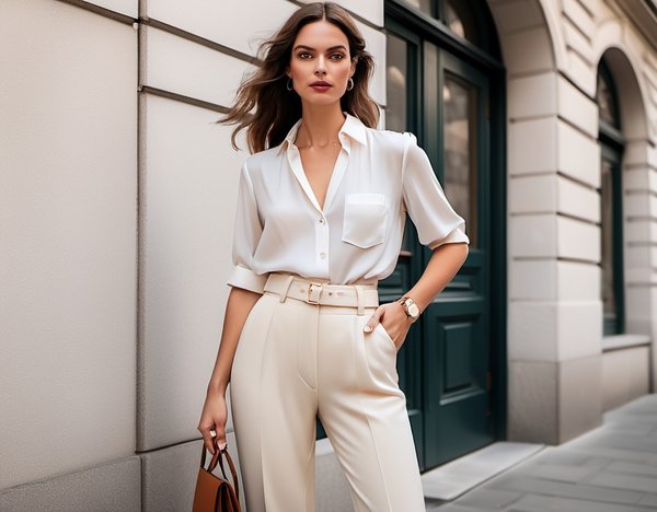 Guide d"Alliances Élégantes : Associer Pantalons Taille Haute avec des Chemisiers Fluides